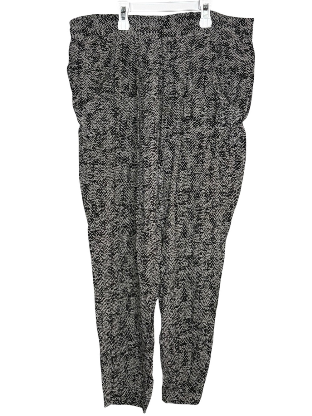 Eileen Fisher silk pants Black gray pattern Pull-On women’s size small
